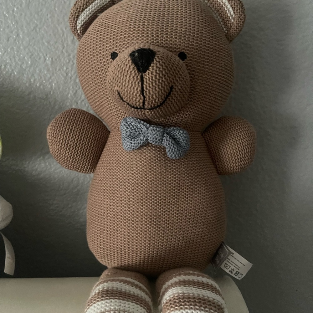 Brown Knitted Teddy Bear Toy